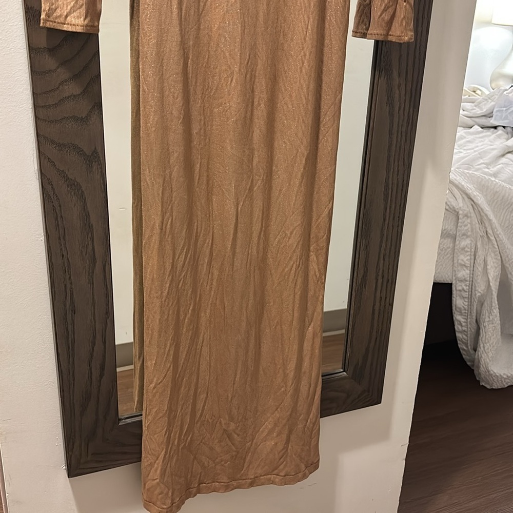 SKIMS Soft Lounge Shimmer Crew Neck Long Dress Size Large - Picture 6 of 9